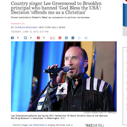 Country singer Lee Greenwood to Brooklyn principal who banned 'God Bless the USA': Decision 'offends me as a Christian'