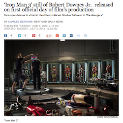 'Iron Man' 3 still of Robert Downey Jr. Released