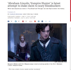'Abraham Lincoln Vampire Hunter' is latest attempt to rethink horror genre
